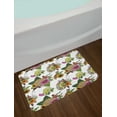 thumbnail image 2 of Botanical Bath Mat, Roses Dahlia Hibiscus with Leaves and Sunflowers Tropical Nature Composition, Plush Bathroom Decor Mat with Non Slip Backing, 29.5" X 17.5", Multicolor, by Ambesonne, 2 of 2