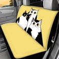 thumbnail image 2 of POLERO Cute Black White Cats Rear Bench Seat Covers, 2 Piece Non-Slip Waterproof Back Seat Covers for SUV, Truck and Van, 2 of 4