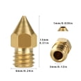 thumbnail image 3 of Workhe 3D Printer Nozzle Brass Extrude Head Mini Portable Brass Nozzle Firm Printer Thread, 1.0mm/3mm, 3 of 9