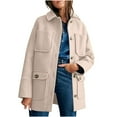 thumbnail image 2 of RYDCOT Womens 2024 Winter Elegant Trench Coat Single-Breasted Mid Long Pea Coat Wool Blend Winter Overcoat Jacket with Pockets Sale, 2 of 9