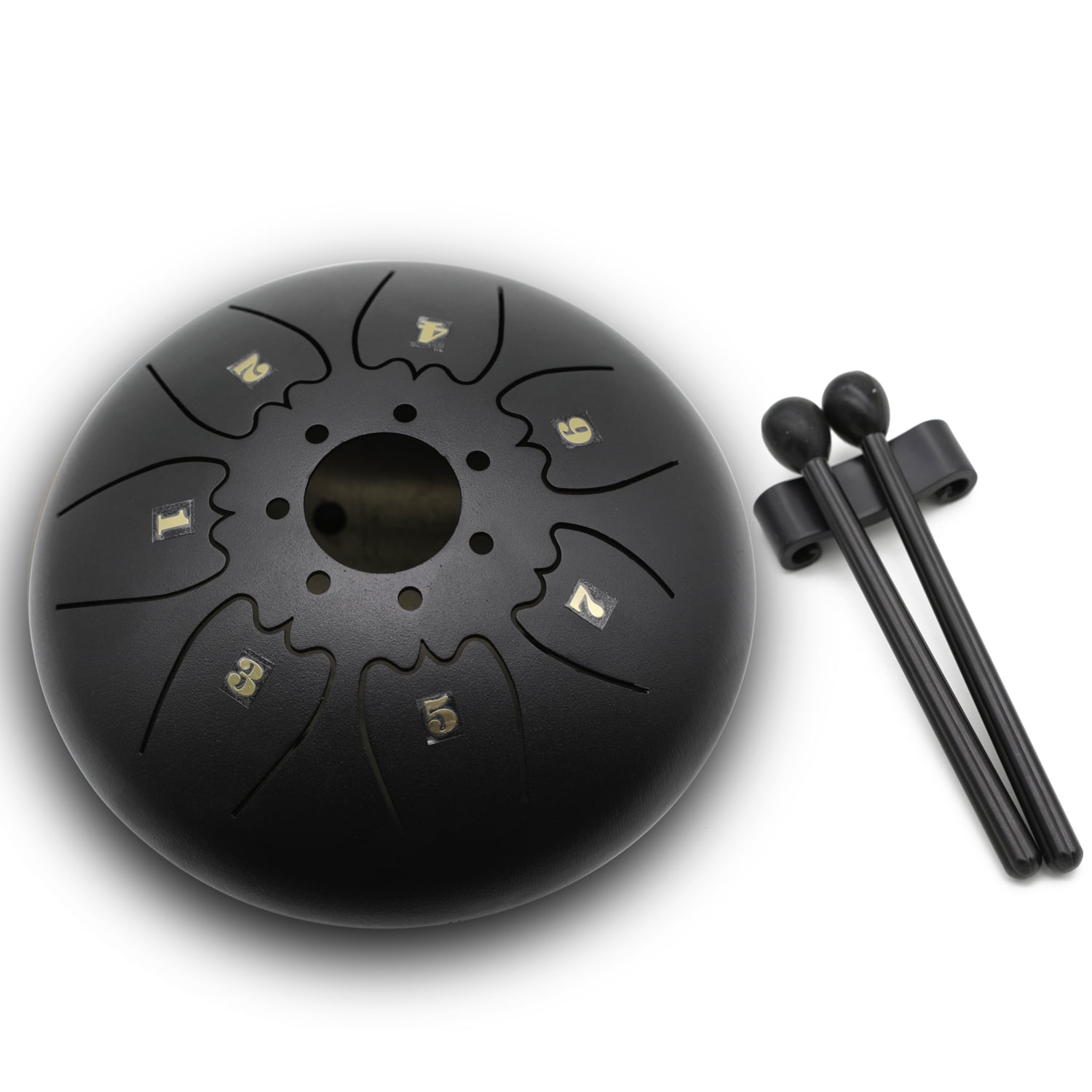 6in Metal Tongue Drum Mini 8Tone Hand Pan Drums with Drumsticks