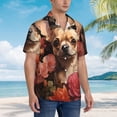 thumbnail image 3 of Vsdgher Chemises Hawaïennes Vintage à Fleurs Rouges Imprimées pour Hommes Chemises de Plage Tropicales à Boutons Vêtements de Vacances - Petit, 3 of 7