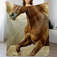 WHKANG Two Beautiful Horse Pattern Super Soft Throw Blanket for Bed