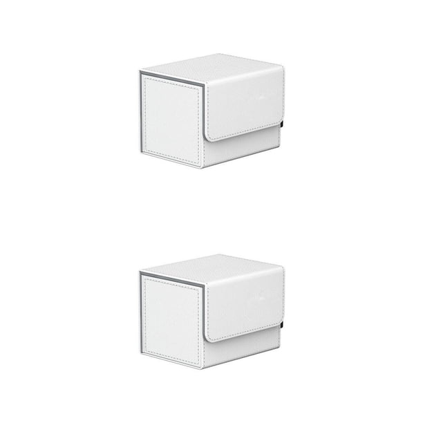Ounissouiy Estuche para cartas de juego, organizador de cuero colorido de gran capacidad antiarañazos, funda protectora multifuncional para Blanco 2Conjunto