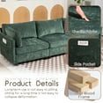 thumbnail image 4 of KYLE & KAY 3 Seater Deep Seat Sofa, Modular Sectional Sofa Couch with Arm Pillows and Pillows, Chenille Comfy Cloud Couch for Living Room, Bedroom, Office, Dark Green, 4 of 7