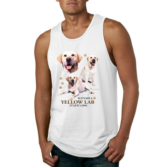 If It's Not a Yellow Lab It's Just a Dog Gift | Mens Dog Lover Graphic Tank Top, White, X-Large
