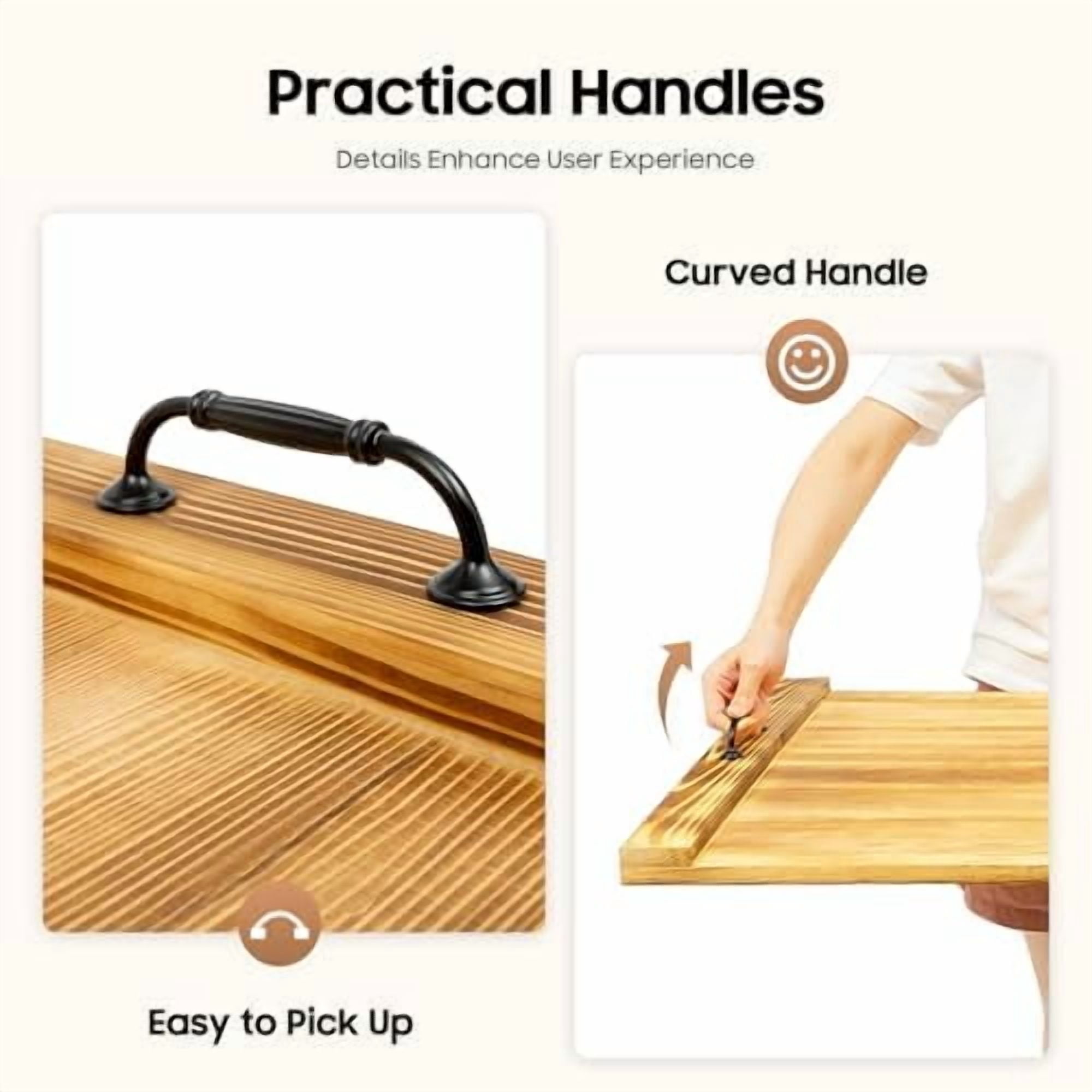 Wooden Stove Top Cover, 30 x 22 Inch Noodle Board with Handles, 44.09 lbs Capacity for Gas Burners and Counter Space