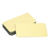 Uxcell 12 Pcs Blank Name Plates, 3.1 x 1.7" Engraved Metal Name Plate Laser Strong Adhesive Nameplate Stainless Steel Custom Blank Plates for Signs DIY Crafts, Gold Notched Corner