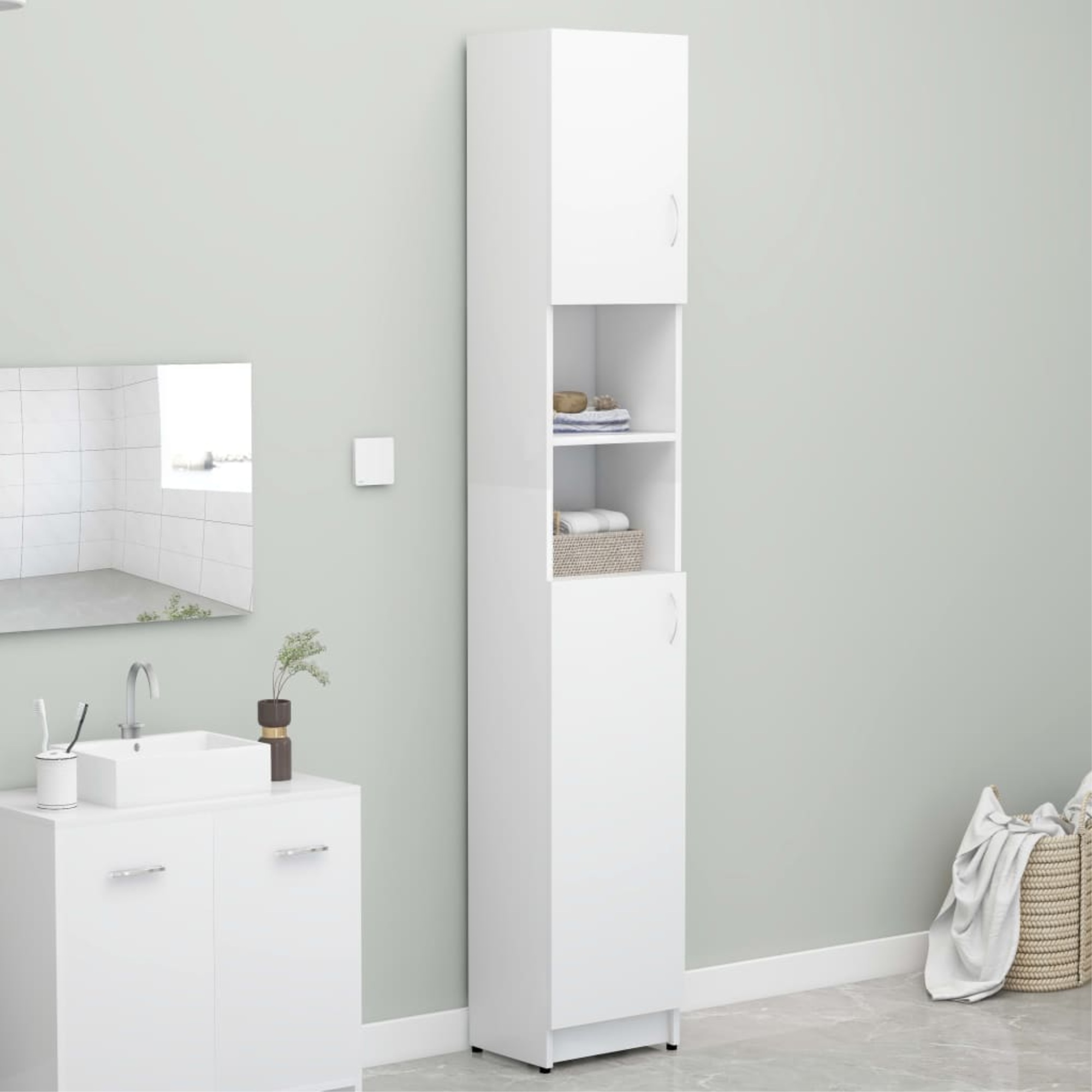 Bathroom Storage White Gloss – Rispa