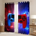 thumbnail image 2 of Homewish Gamer Gaming Curtains Pack of 2 (42x84 Each),Gamepad Curtains Blackout,Red Blue Ombre Bedroom Curtains For Boys Teens,Microfiber Bedroom Decor, 2 of 6