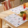 thumbnail image 4 of Pink Dreamy Botanical Placemats Set of 2 Spring Floral Leaves Romantic Place Mats Indoor Wipeable Table Mats Washable Cloth Dining Table Placemats for Kitchen Holiday Party Home Decor 13x19 Inch, 4 of 9