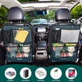 thumbnail image 5 of WOBOGO Cute Elephant and White Bear Backseat Car Organizer 2 PCS Footed Universal Car with Touch Screen Tablet Holder Rear Seat Protector, 5 of 7