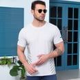 thumbnail image 4 of Plus Size Mens Big & Tall T Shirts Short Sleeve Crew Neck Tees Tops Vintage Washed Solid Color Pullover Going Out Streetwear Workout Tshirts Shirt White XXXL, 4 of 6