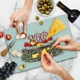 thumbnail image 4 of 100th Birthday Cutting Board, Photo of Pastry Party Cake with Candles and Sprinkles Image Celebration, Decorative Tempered Glass Cutting and Serving Board, Large Size, Multicolor, by Ambesonne, 4 of 5