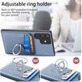 thumbnail image 5 of Phone Case for Samsung Galaxy S23 Ultra 5G Wallet Cover with Screen Protector Slim Ring Stand Credit Card Holder Magnetic Leather Cell Accessories S23Ultra 23S S 23 23Ultra 6.8 inch Women Men Blue, 5 of 7