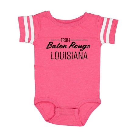 

Inktastic From Baton Rouge Louisiana in Black Distressed Text Gift Baby Boy or Baby Girl Bodysuit