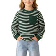 thumbnail image 2 of StSilkitty Sweatshirts for Boys Girls Striped Long Sleeve Crewneck Pullover Tops with Pocket Fall Winter Casual Clothes, 2 of 6