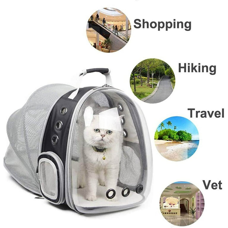 Henkelion Backpack Carrier/Bubble Carrying Bag for Small Medium Dogs Cats,  Space Capsule Pet Carrier for Hiking, Travel, Airline Approved- Black