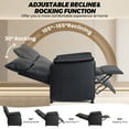 thumbnail image 3 of Massage & Heat Recliner Chair - Adjustable Single Armchair with Remote, Home Theater Seating for Living Room/Office (Black PU Leather), 3 of 9