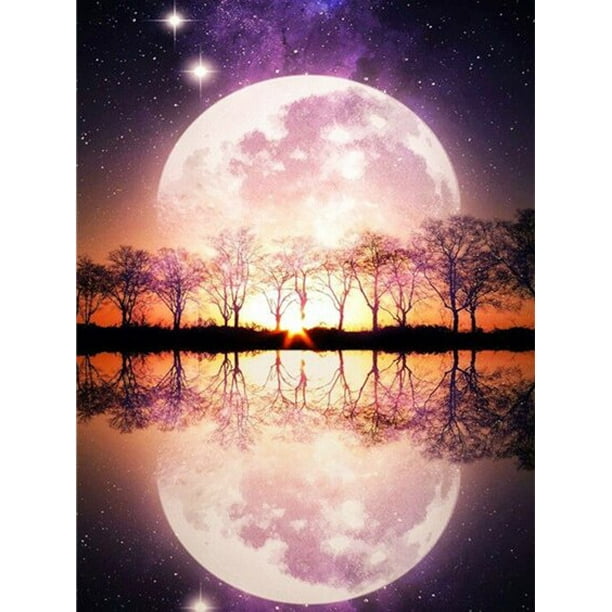 Evershine 5D DIY Diamond Painting Moon Full Square Diamond Embroidery Landscape Cross Stitch Mosaic Sale Home DecorationFull Square 40X50cm Gao Jinjia LED