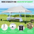 thumbnail image 3 of HOTEEL Canopy 10'x20' Pop Up Canopy Tent Heavy Duty Waterproof Adjustable Commercial Instant Canopy Outdoor Party Canopy Parties,Wedding,Outside Patio,Event,Backyard,White, 3 of 10
