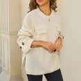 thumbnail image 5 of Wensltd Oversized Sweater Women Solid Vintage Pullover Sweater Crewneck Long Sleeve Tops, 5 of 9