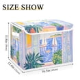 thumbnail image 5 of Yayeee Collapsible Cube Storage Bin with Lid Fabric Closet Decorative Basket with Handles, Seaside Boat, 5 of 7