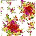 thumbnail image 3 of Chiffon Printed Vibrant Floral Fabric Sheer Peonies Dress Sewing Polyester (GREEN/ROYAL/TURQ, HalfaYard), 3 of 3