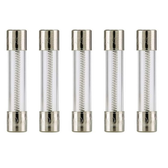 Pack of 5 Cooper Bussmann 250V 5A Time Lag Glass Tube Fuses MDL-5