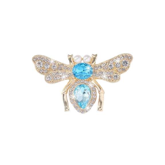 HUANLEDASH Lady Brooch Bee Shape Rhinestone Decor Anti-slip Shoulder Bag Suit Coat Collar Hat Scarf Decoration Clothes Pin Party Prom Bride Wedding Garment Jewelry