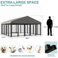 thumbnail image 3 of Outdoor Dog Kennel 120"x118", Large Metal Fence House with Roof, Feeding Door, Double Lock, 3 of 7
