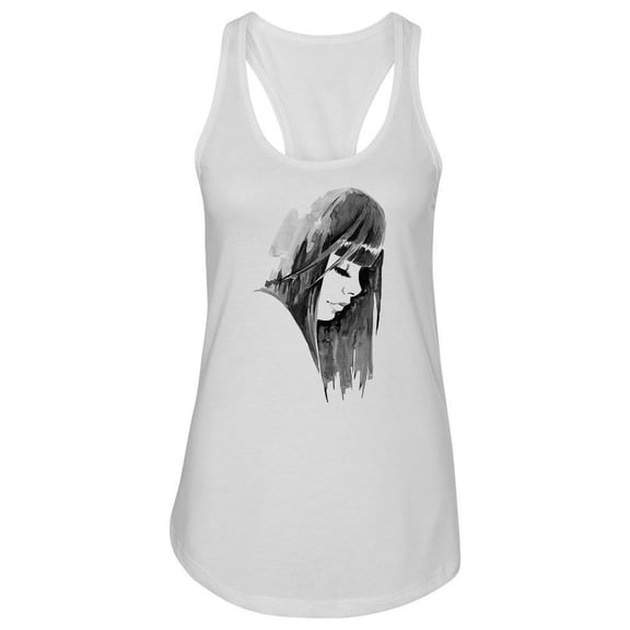 Ink Portrait Design Tank Women -Image by Shutterstock, Female Medium