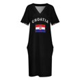 thumbnail image 3 of Croatia Croatian flag flag Loose Pocket Dress festival outfit women Women's summer long dress, 3 of 6