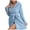 Blue, variant on Women Plush Robes Long Gown Coral Solid Long Sleeve Thickened Knee Length Home Wear Cozy Warm Bathrobe Blue M