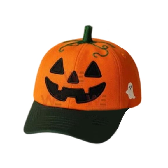 Halloween Pumpkin Hat, Funny Unisex halloween hat, Embroidery Pumpkin Face Baseball Cap Adjustable