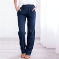 thumbnail image 4 of Elastic Waist Jeans For Women，Sweatpants Jeans For Women Straight Leg Denim Pants High Waisted Pull On Denim Pants Wide Leg & Breezy Jeans Tummy Control Denim Pants Soft Jeans Women, 4 of 4