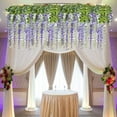 thumbnail image 4 of Sinhoon 12 Pack 1 Piece 3.6 Feet Artificial Fake Wisteria Vine Ratta Hanging Garland Silk Flowers String Home Party Wedding Decor(Purple), 4 of 9