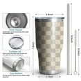 thumbnail image 6 of 30oz Beige Gray Checkerboard Checkered Pattern Tumblers Stainless Steel Tumbler with Lid and Straw,Vacuum Insulated Double Wall Travel Tumbler Cups Mug with Cleaning Brush for Coffee,Tea, 6 of 7