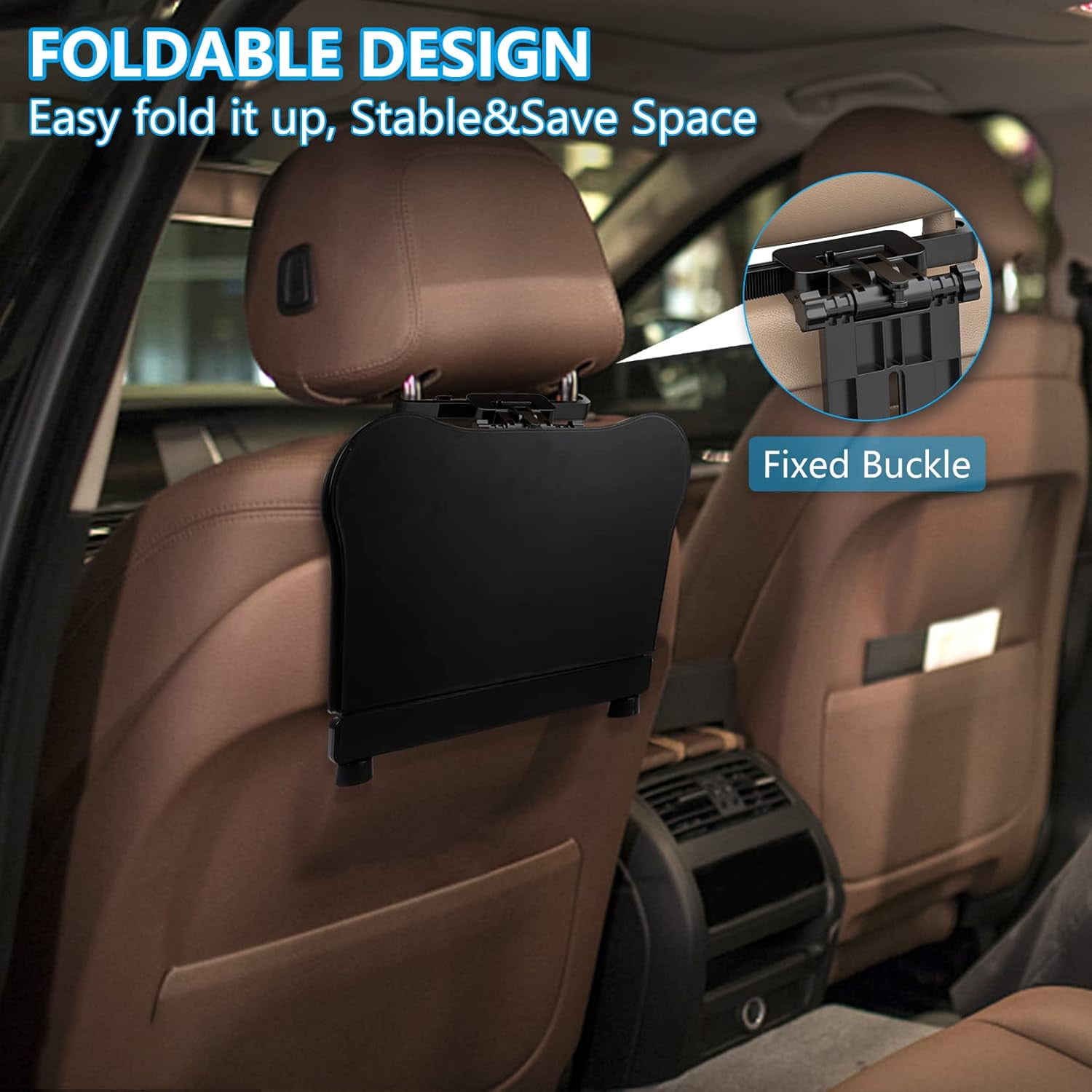 HSWT Car Seat Tray Table - Adjustable Kids Travel Car Food Trays for Eating Passenger Roadtrip Back Seat Organizer Pastime/Working/Dinning Desk