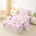 thumbnail image 2 of Homewish Cartoon Pet Cat Twin Sheets,Lovely Animals Bedding,Pink,3pcs,1 Fitted Sheet and 1 Pillowcase, 2 of 6
