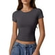thumbnail image 1 of Camiseta QINSEN de cuello redondo con doble forro de verano para mujer, 1 of 6