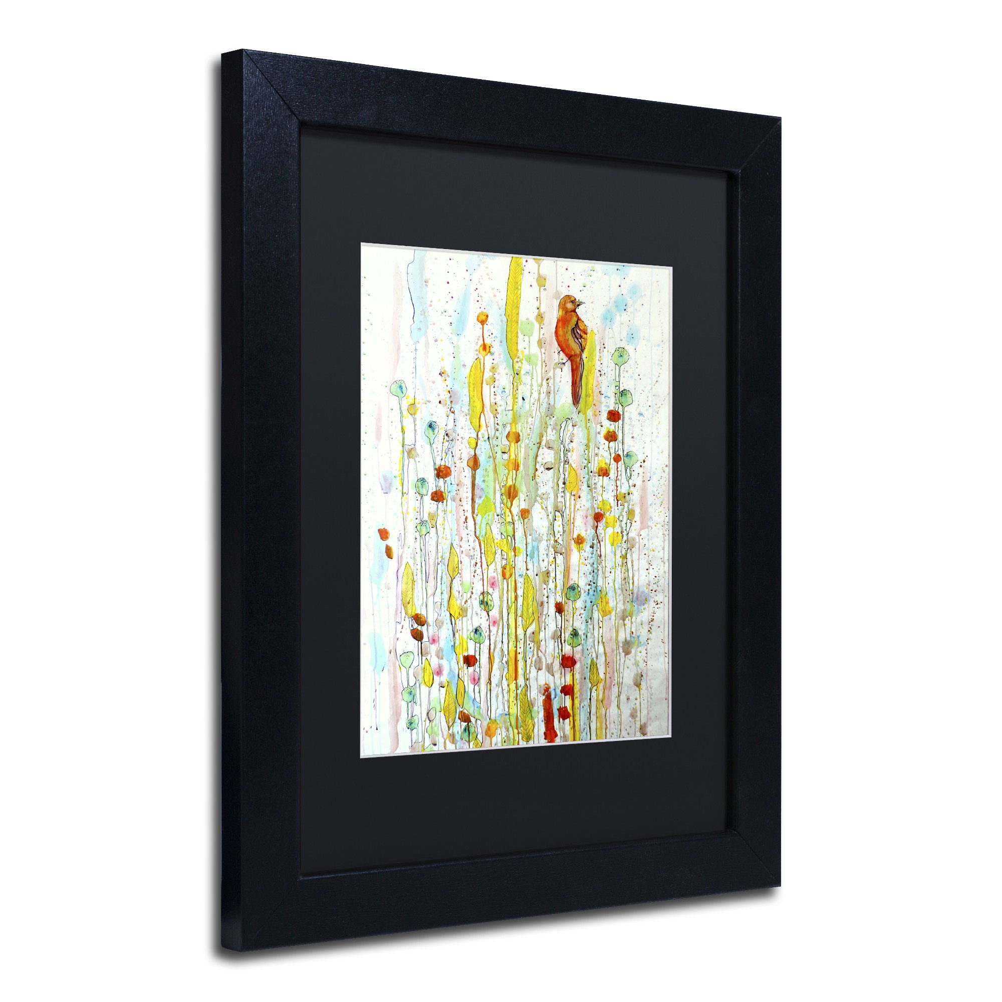 Sylvie Demers 'Pause' Black Matted Framed Art