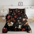 thumbnail image 2 of Homewish Boys Girls Chic Floral Flowers 3 Pieces Queen Comforter Set,Exotic Style Ultra Soft Bedding Sets,Retro Vintage Aesthetic Bedding Comforter Set Breathable,Super Cozy Room Decor, 2 of 8