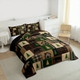thumbnail image 3 of jejeloiu Cartoon Pine Tree Queen Comforter Set,Rustic Farmhouse Wild Bear Bedding Sets,Brown Patchwork Grid Bedding Comforter Set For Boys Teens,Luxury Bedroom Decor Reversible,3 Pieces, 3 of 8