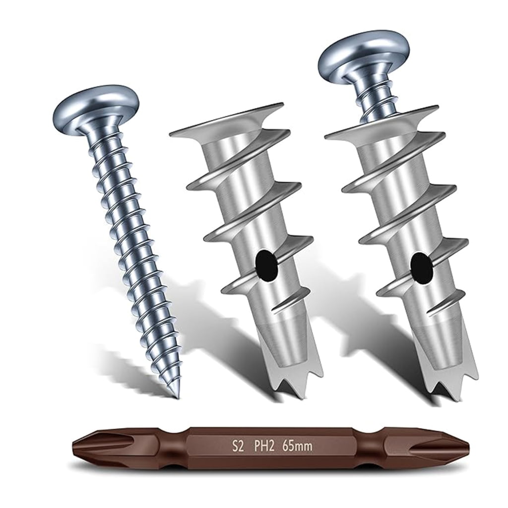 Metal Wall Anchors Set with Screws Versatile Metal Wall Anchors & Screws Simple Installation for Drywall Installation