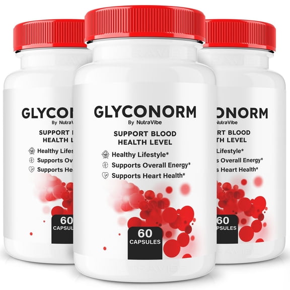 (3 Pack) Glyconorm - Official All-Natural Blood Support Formula, Premium Pills to Support Healthy Lifestyle and Maintain Stable Levels, Blood Vessel Cleaner, Glyco Norm Reviews (180 Capsules)