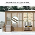 thumbnail image 4 of Mondawe 12x16 ft Wall Mounted Hardtop Gazebo Polycarbonate Roof Sunroom w/Detachable PVC Screen, Lockable Sliding Front and Side Doors,Lean to Gazebo for Porch, Patio, Lawns, 4 of 12