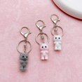 thumbnail image 4 of Cat Shaped Keyring Cartoon Animal Bag Pendant Flocking Keychain Soft Phone Charm Women Girls Backpack Key Decoration White, 4 of 4
