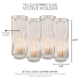 thumbnail image 6 of Serene Spaces Living Slim Clear Ribbed Glass Votive Holder, Christmas, Home Décor, Pack of 24, 6 of 6