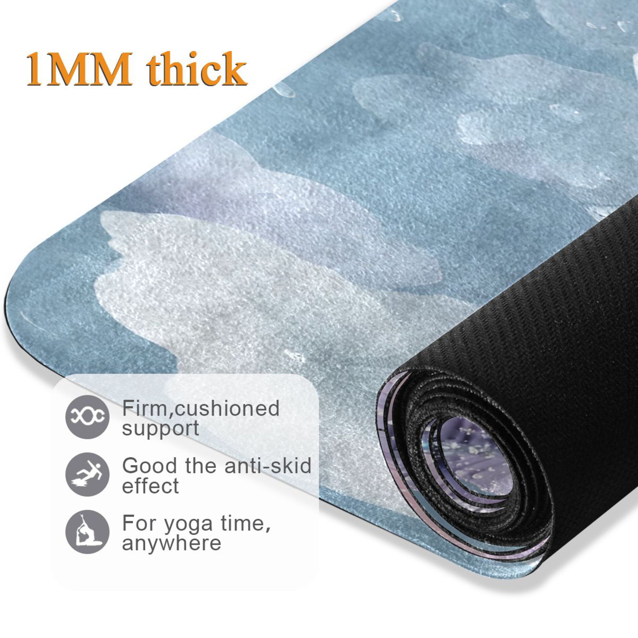 BZSMCE Yoga Mat Women Fitness Mat Lavender Dew Butterfly Pattern